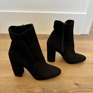 Aldo black suede heel booties
